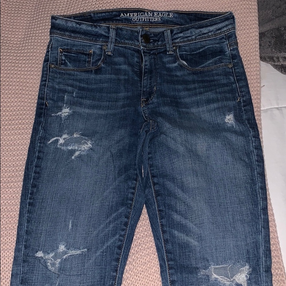 American Eagle super skinny ripped jeans